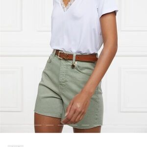 High Waist Sage Green Women's Shorts